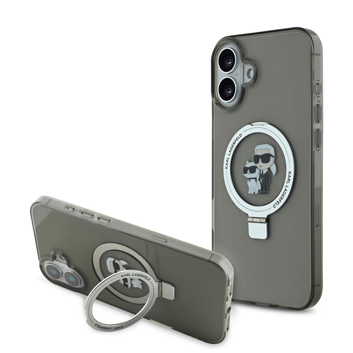 Karl Lagerfeld Ringstand Karl and Choupette MagSafe Zadní Kryt