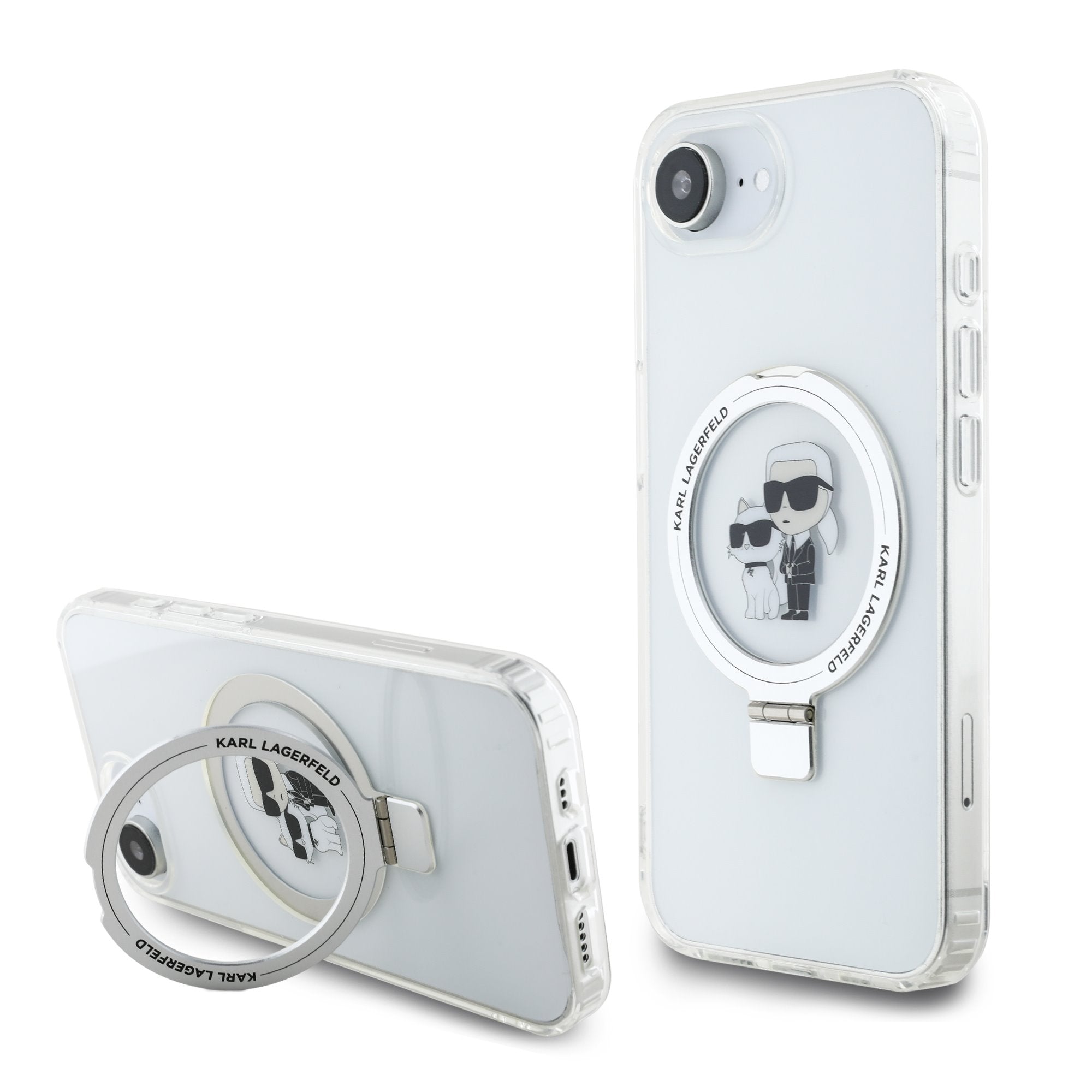 Karl Lagerfeld Ringstand Karl and Choupette MagSafe Zadní Kryt