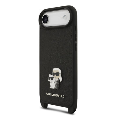 Karl Lagerfeld Saffiano Crossbody Popruh Metal Karl and Choupette Zadní Kryt