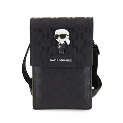 Karl Lagerfeld Saffiano Monogram Ikonik NFT Taška na Telefon - pohled 2