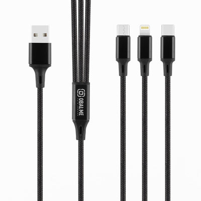 OBAL:ME 3v1 AllConnect Fast Charge USB-A na USB-C, Lightning, Micro-USB Kabel 12W 1,2m - pohled 2
