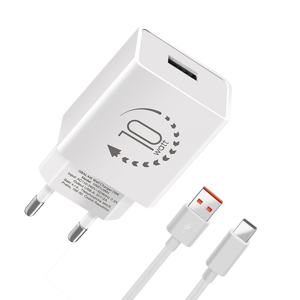 OBAL:ME Cestovní Nabíječka USB-A 10W + USB-A na USB-C Kabel 1m - pohled 1