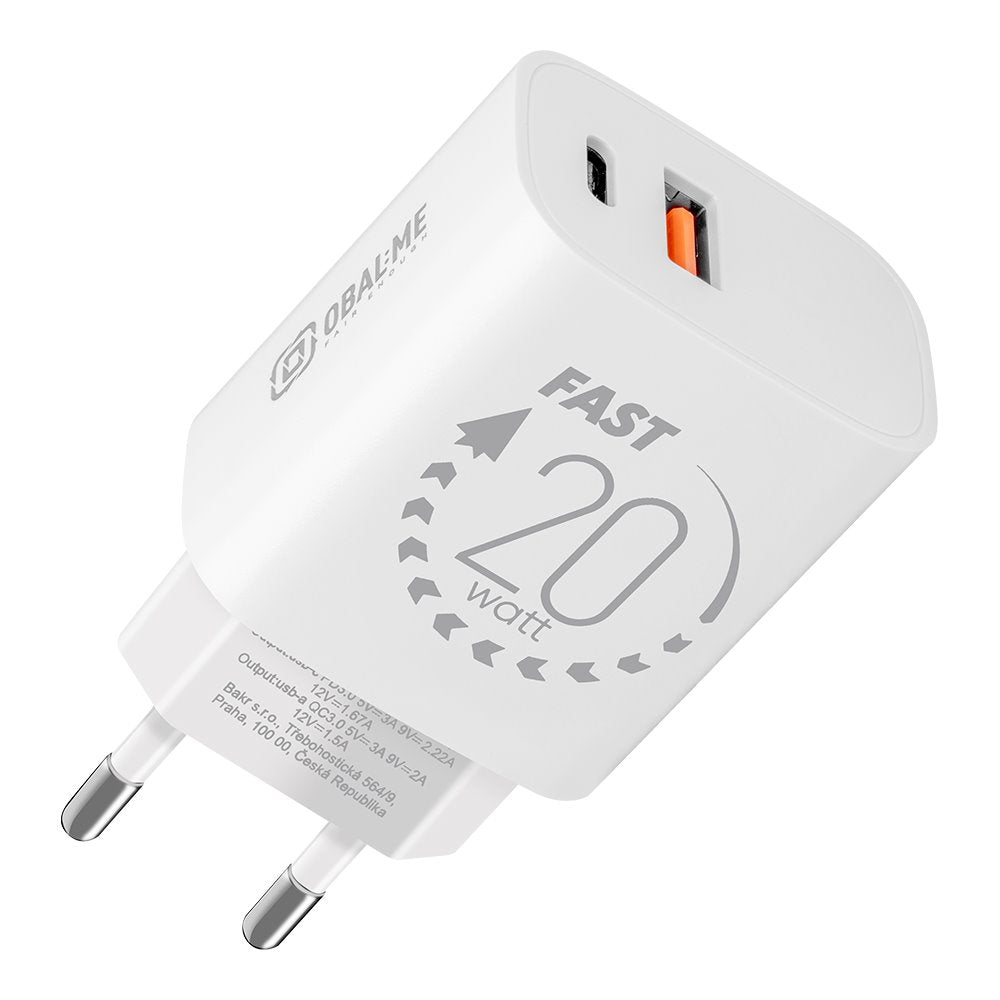 OBAL:ME Cestovní Nabíječka USB-A + USB-C 20W - pohled 1