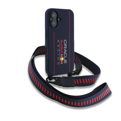 Red Bull MagSafe silikonový kryt na iPhone s crossbody popruhem – Vertical Logo - pohled 2