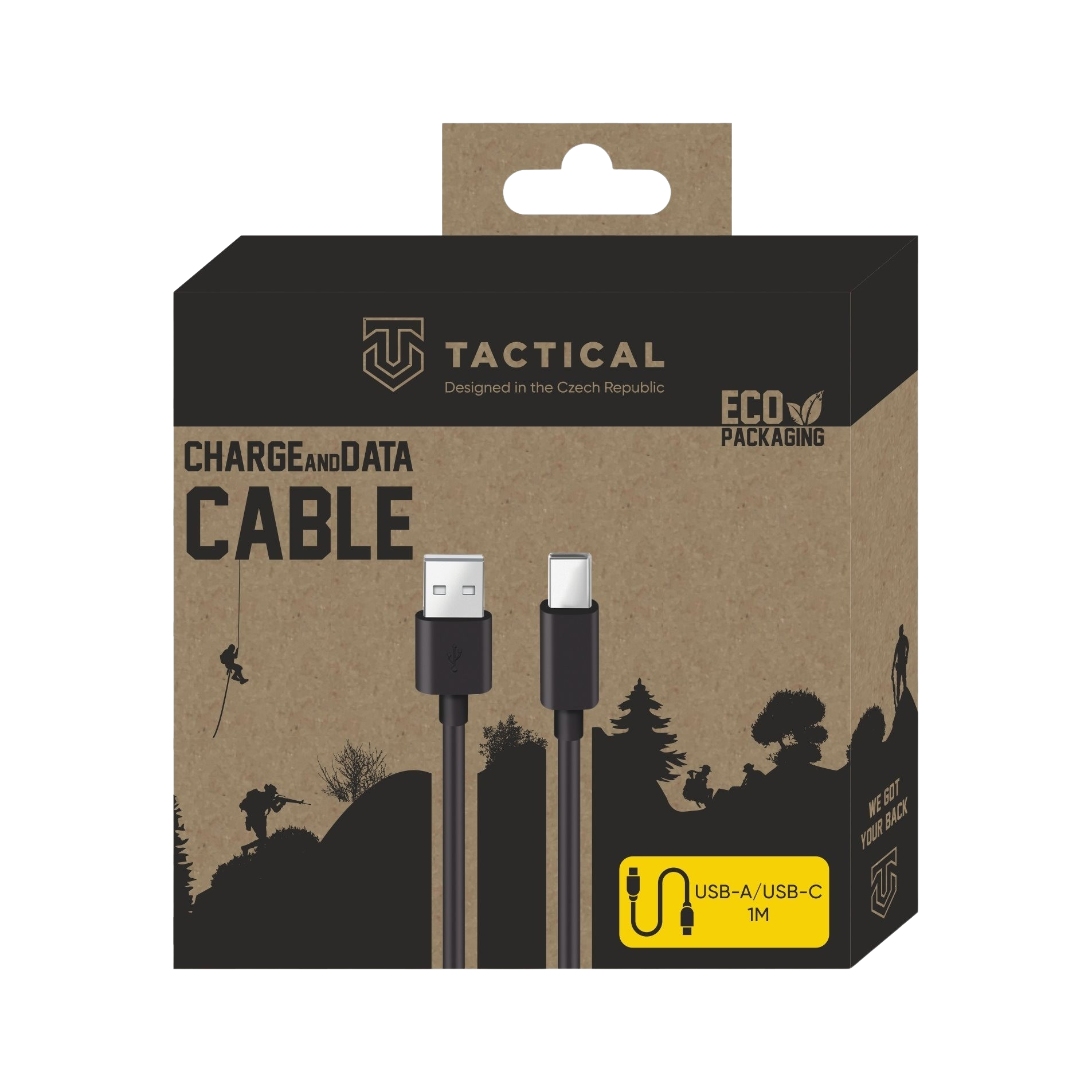 Tactical USB-A/USB-C 60W kabel Smooth Thread Cable