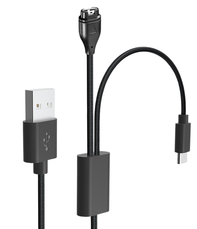 Tactical USB Nabíjecí Kabel 2v1 pro Garmin Fenix 7/8, Tactix 8 + USB-C - pohled 1