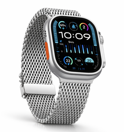 Ocelový milánský řemínek se sponou pro muže na Apple Watch 42/44/45/46/49mm - pohled 1